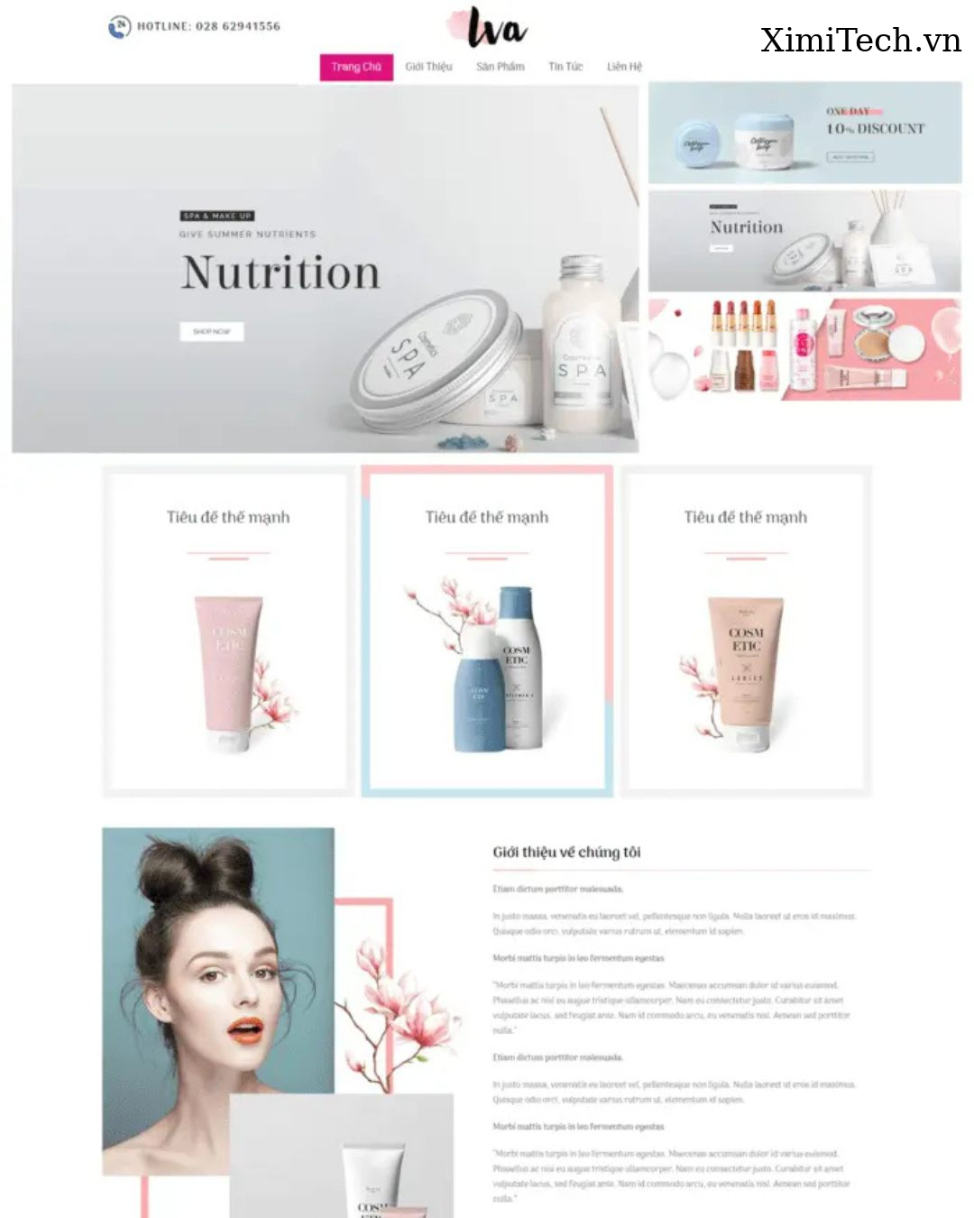 Mẫu website mỹ phẩm và làm đẹp
