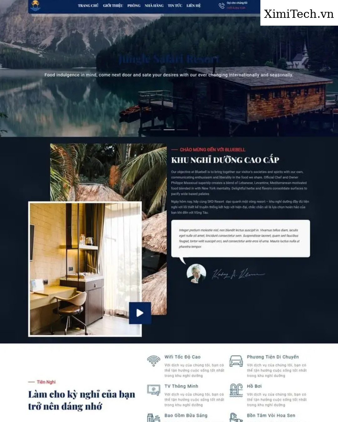 Mẫu website resort và du lịch