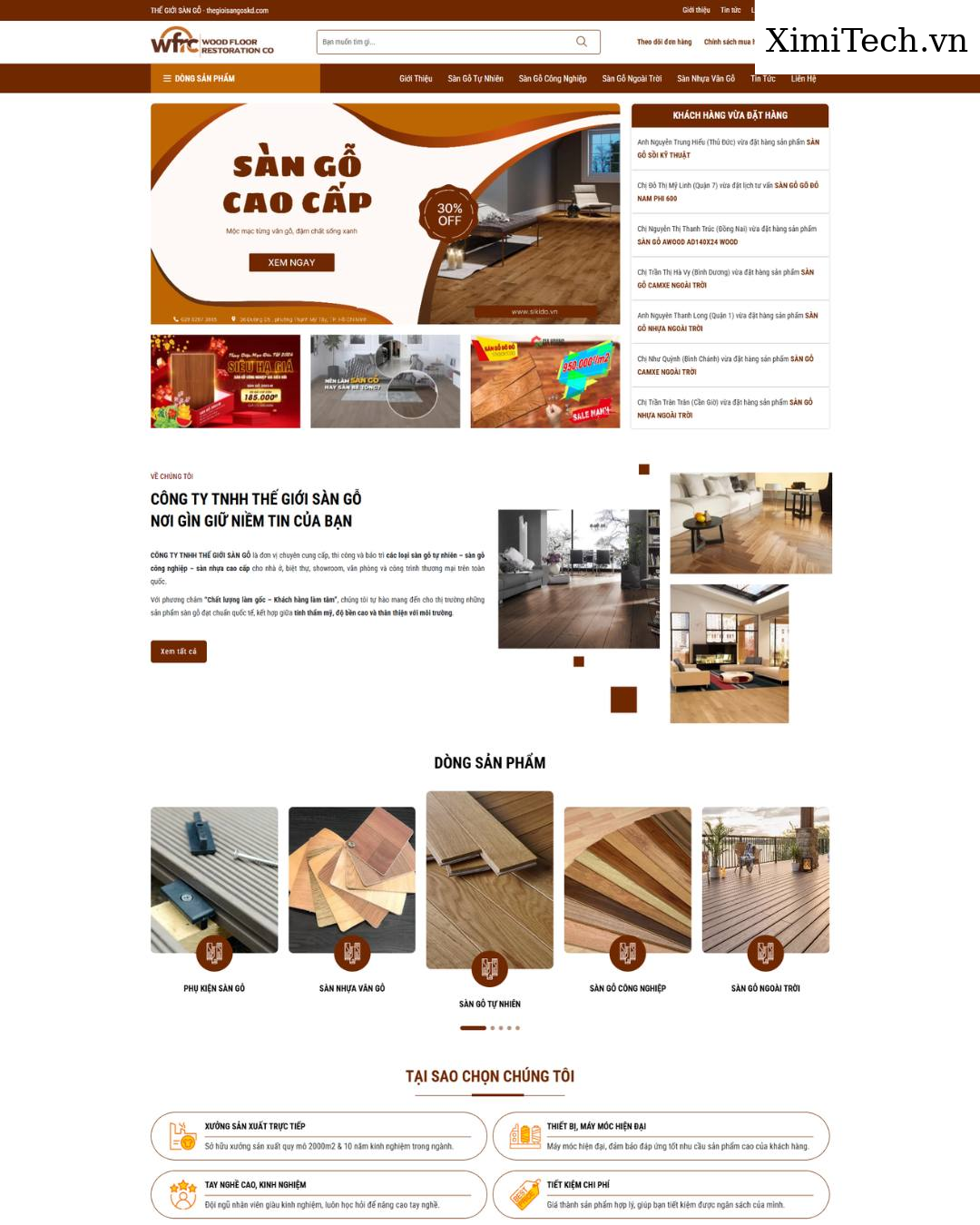 Mẫu website doanh nghiệp sàn gỗ