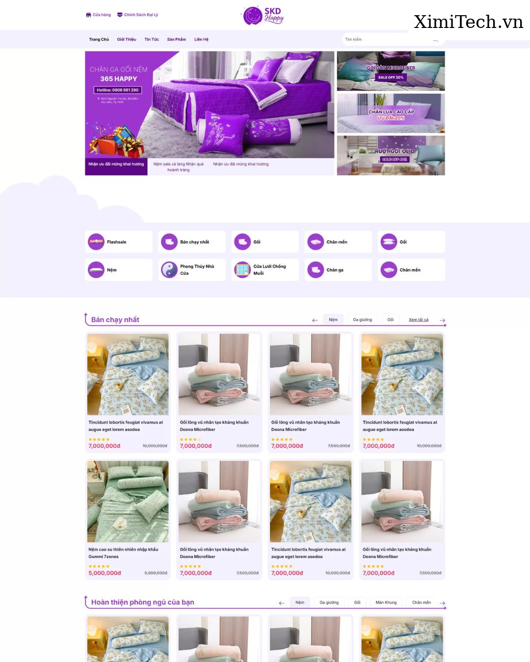 Mẫu website nội thất gia đình