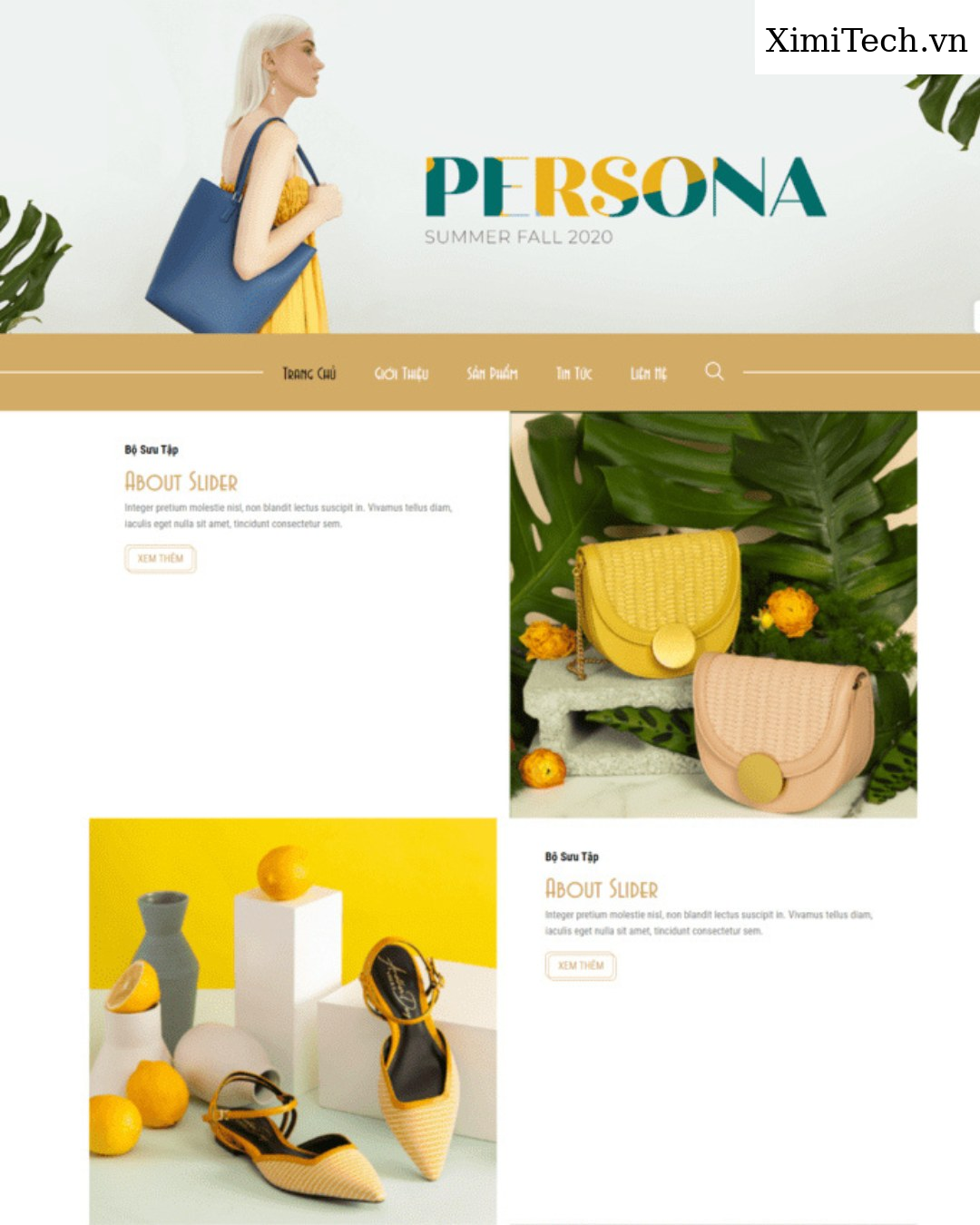 Mẫu website thời trang denim