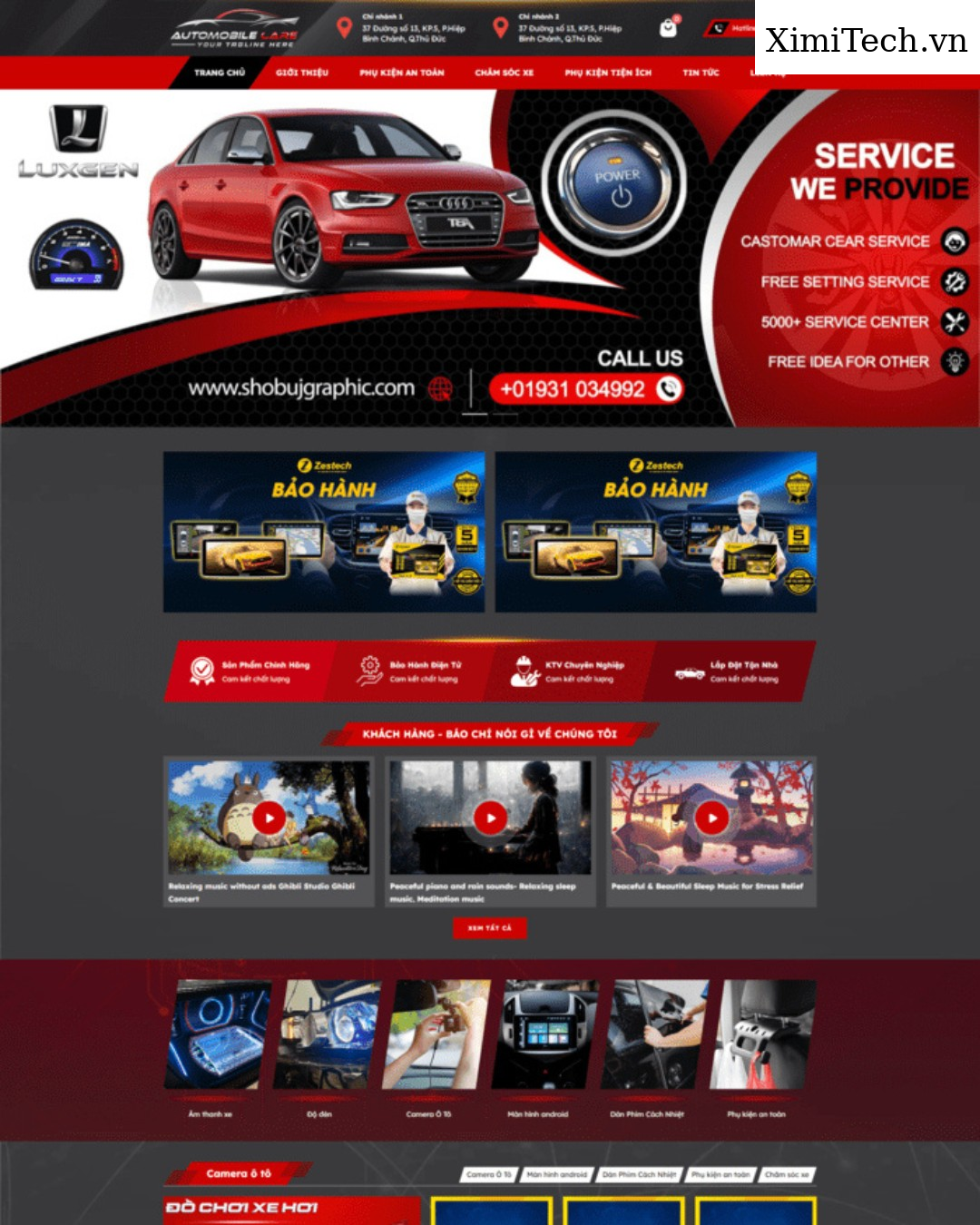 Mẫu website ôtô và phụ kiện