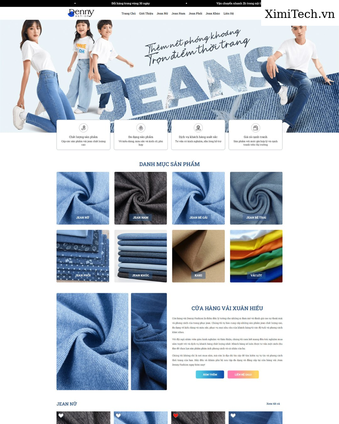 Mẫu website thời trang và bán lẻ