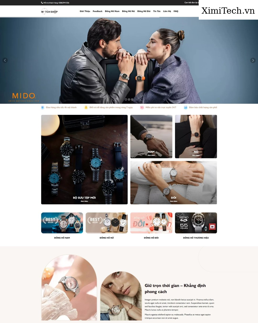 Mẫu website thời trang nam