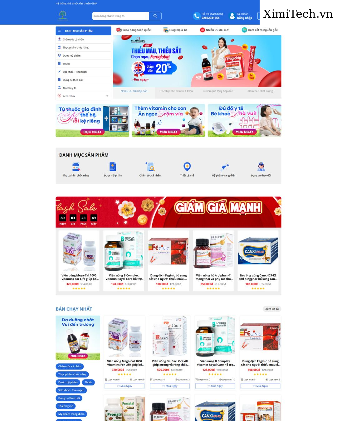 Mẫu website siêu thị trực tuyến