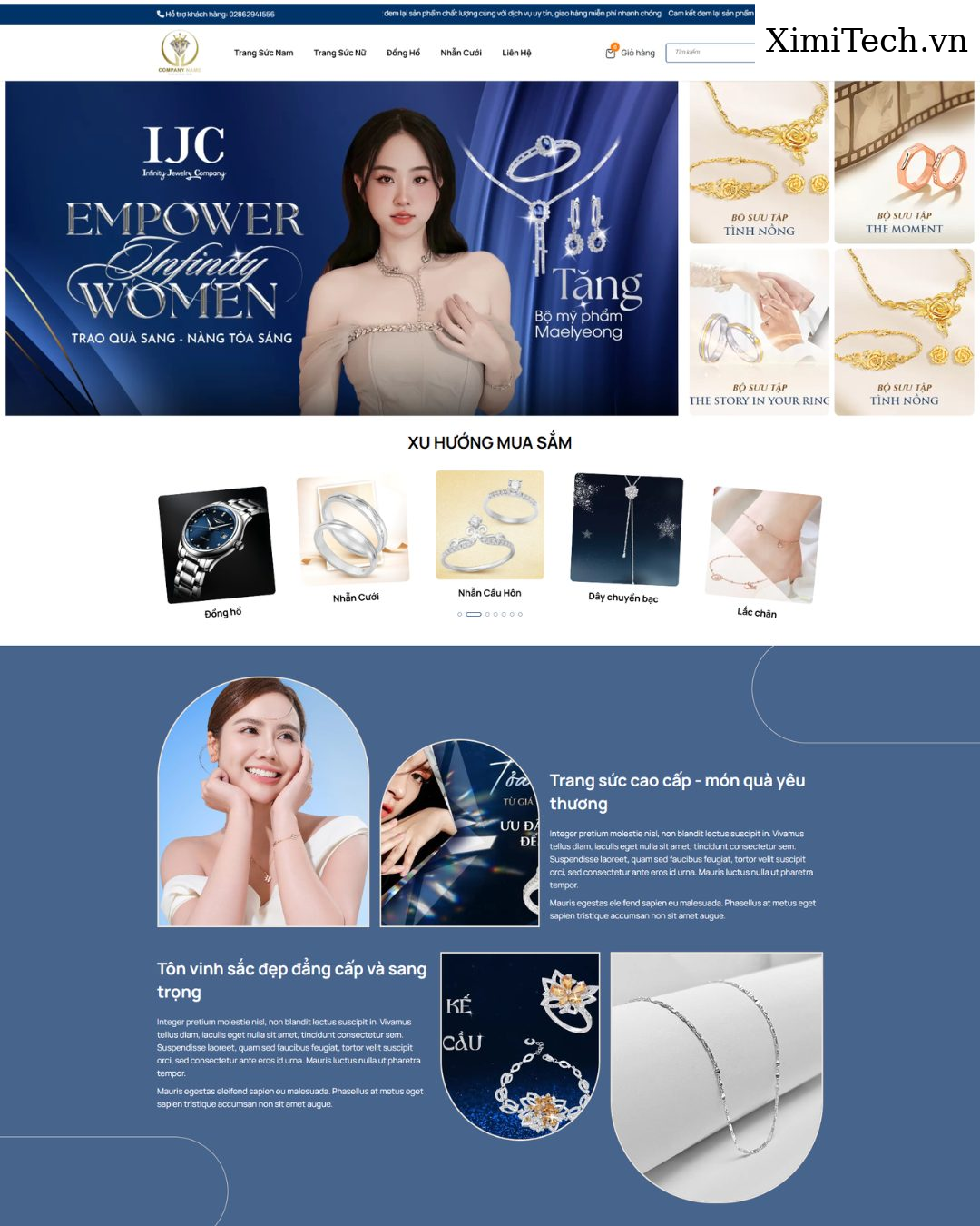 Mẫu website trang sức và phụ kiện